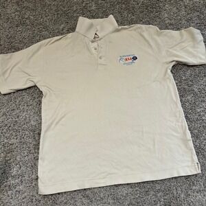 Super Bowl XLI Polo Shirt Men's L Beige bears colts Cotton Polyester NFL‎ Game
